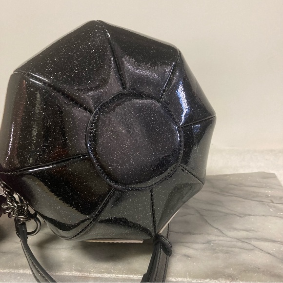 Halloween Pumpkin Crossbody Bag Sparkly Black Glow in the Dark New - Picture 5 of 7